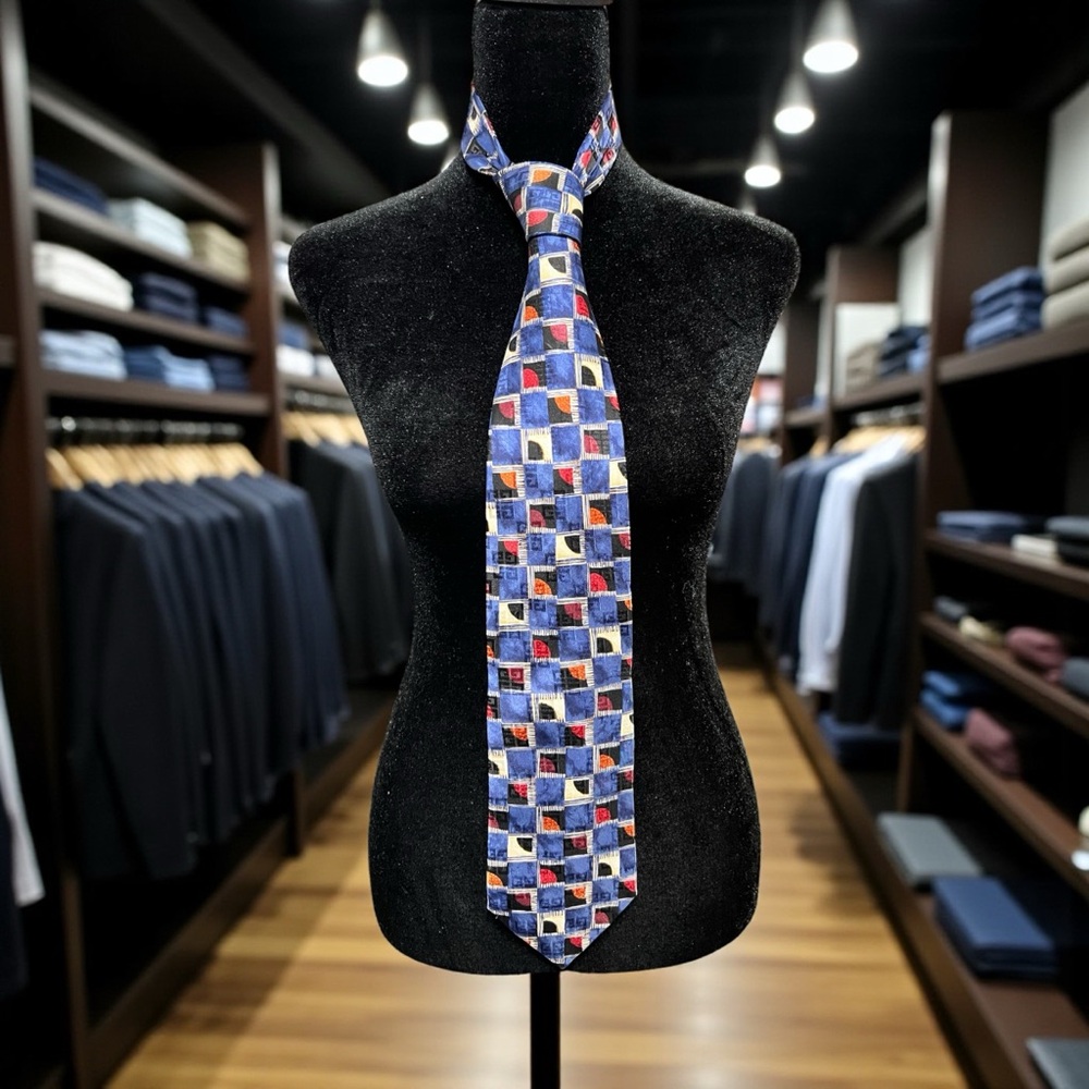 Givenchy Geometric Pattern Silk Tie (A207)